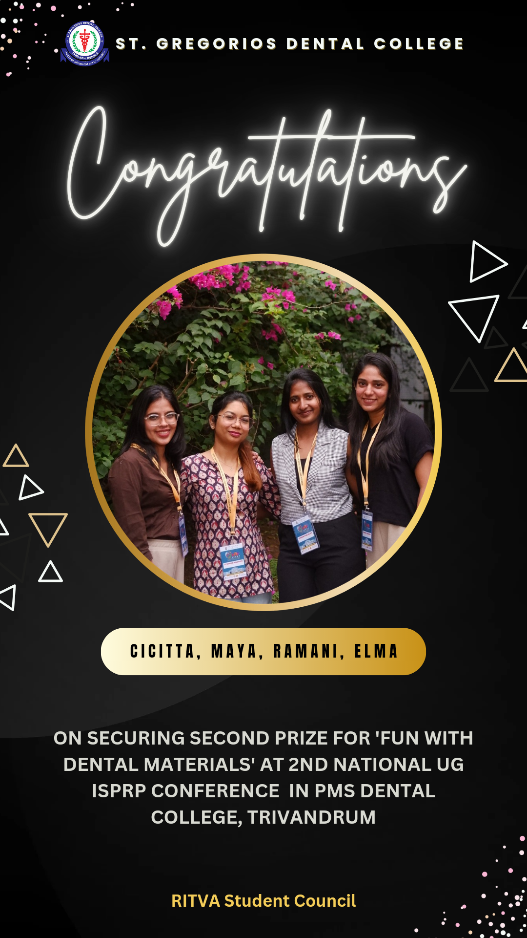Congratulations Cicitta, Maya, Ramani and Elma for securing second prize in