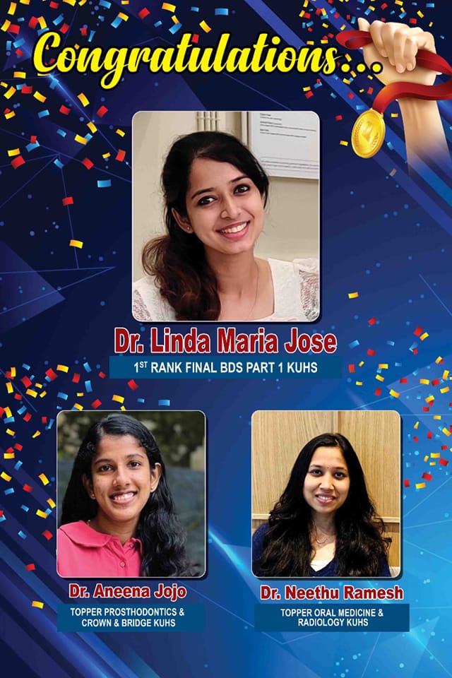 Dr.Aneena Jojo & Dr.Neethu Ramesh -FINAL YEAR SUBJECT TOPPER (KUHS)