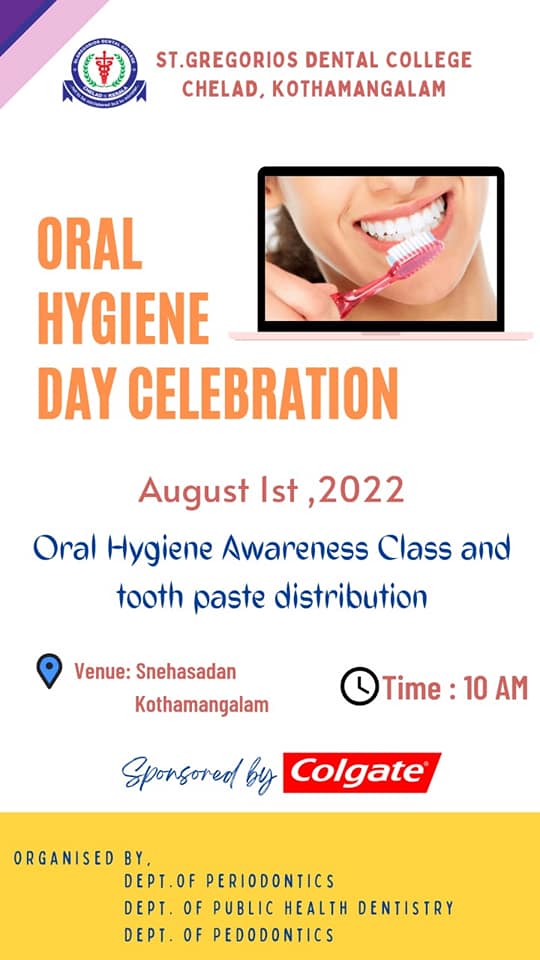 Oral hygiene day  celebration Departments of  Periodontics/  Public health and  Pedodontics