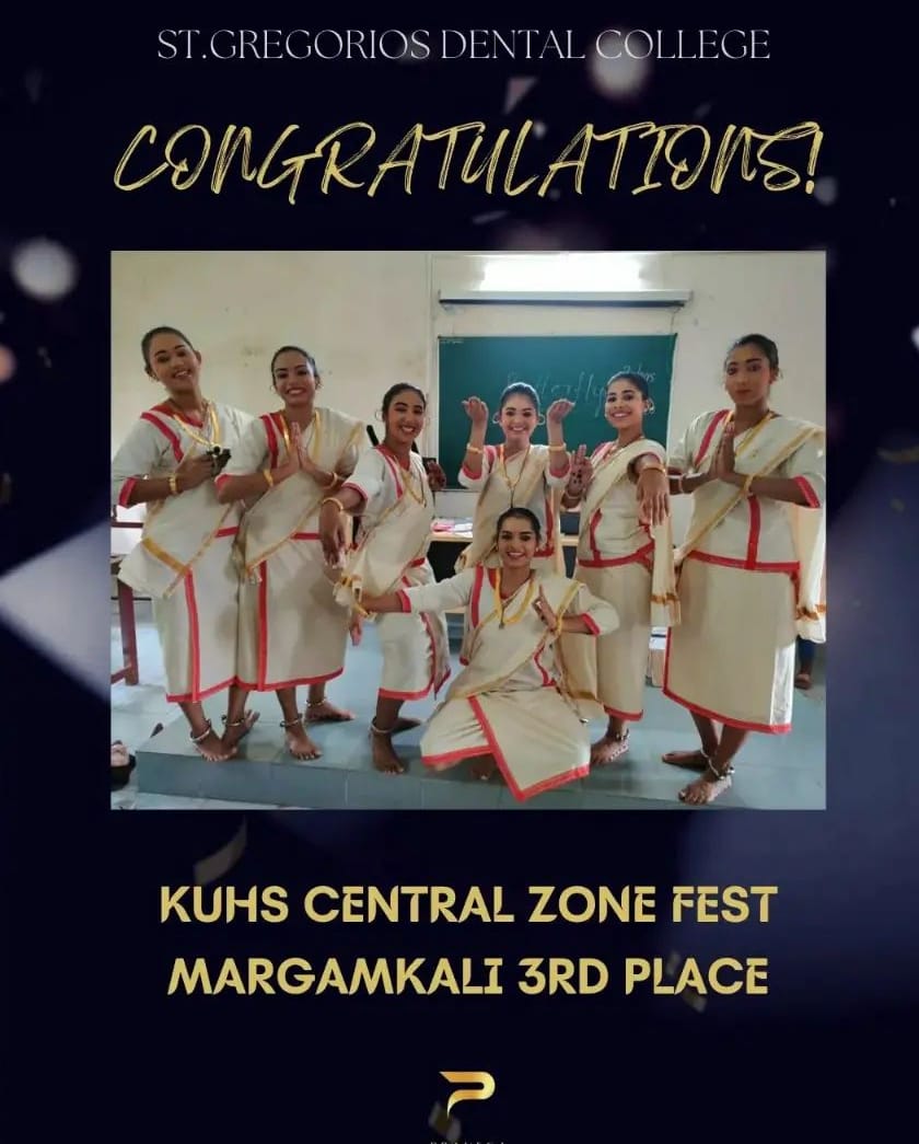 KUHS Central Zone Art Fest - AAVAZ 22, Margamkali 3rd place and 3rd place for photography ( Honey laya sajan)