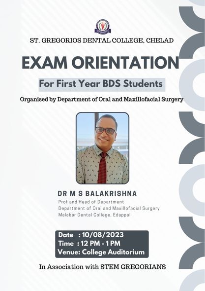 EXAM ORIENTATION FOR FIRST YEAR BDS STUDENTS