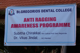 The young minds of St. Gregorios Dental College were enlightened about the evils of ragging and its consequences by Dr. Vikas Jindal, DCI member. The program was conducted on 16th December 2016.